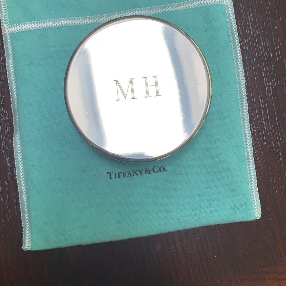 Tiffany & Co. engraved pewter paperweight